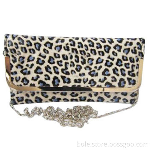 PU evening bags with silver metal frame and shoulder strap, OEM design welcome